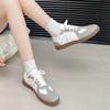 Spring and Autumn Elegant Round Toe Lace Up Casual Flat Shoes Fashionable Comfortable and Breathable New Women's Sports Shoes