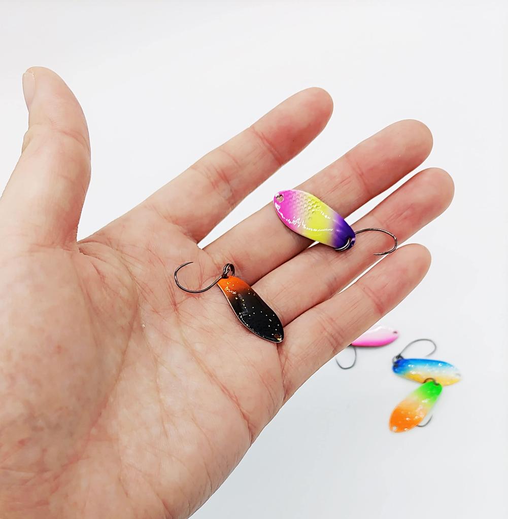 PB Lure Area Managed Fishing Area Cultiva for Mountain Pipe Hammered Finish Spoon, Spoon, 1.7g, 27mm, 10-Color Set, SBL-35, Stream, Fishing, Trout,