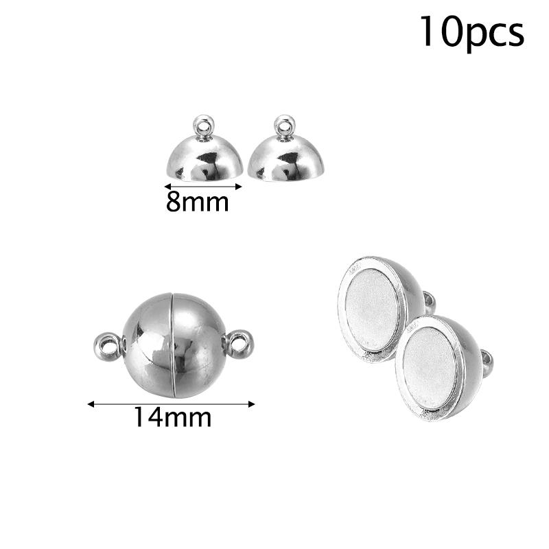 Louleur Round/Heart Strong Magnetic Clasps Magnet End Clasp Connectors for Jewelry Making DIY Bracelet Necklace Accessories