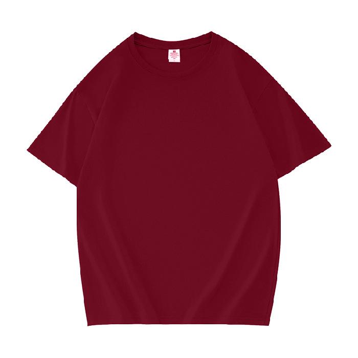 Unisex 200g Pure Cotton Drop-Shoulder T-Shirt, Short-Sleeve, Blank Design, Ribbed Collar, Back-Buttoned, Ideal for Class Uniforms, High Quality.