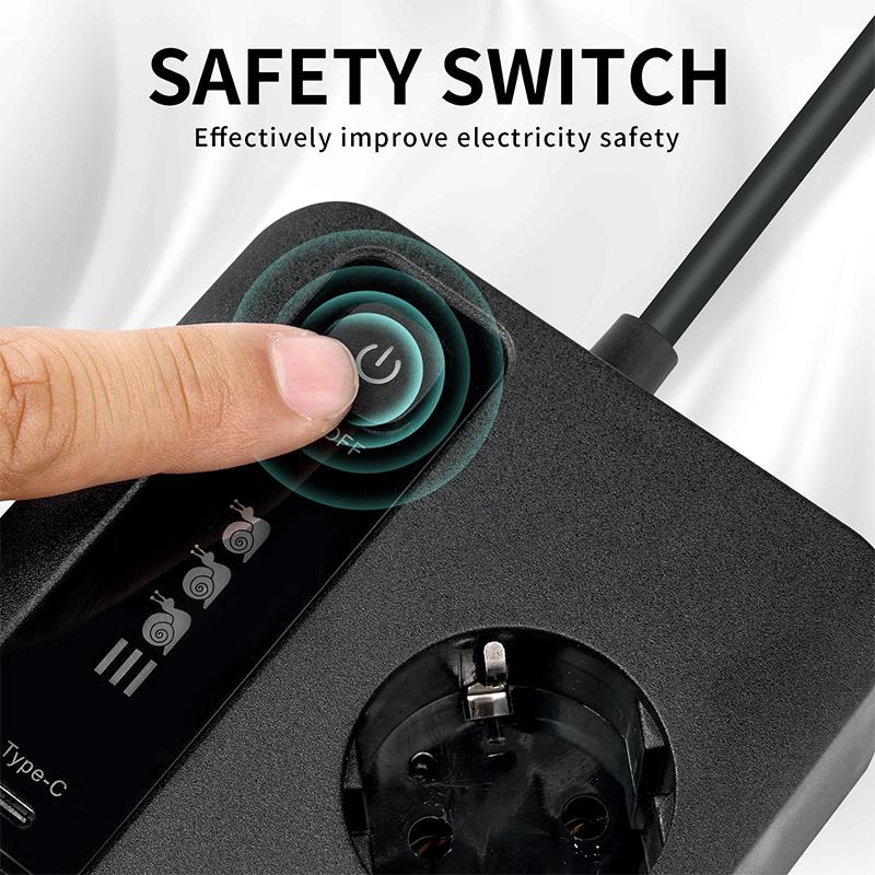 Power Strip EU AC Outlet Socket Multiprise Smart Home Extension Electrical Adapter 3-position TYPE-C USB Charging