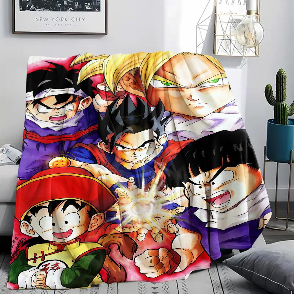 Coperta in Flanella con Stampa Personaggi Dragon Ball, Alta qualità Confortevole per Tutte le Stagioni, Arredamento per la Casa, Calore e Comfort, Perfetta per Regali di Natale