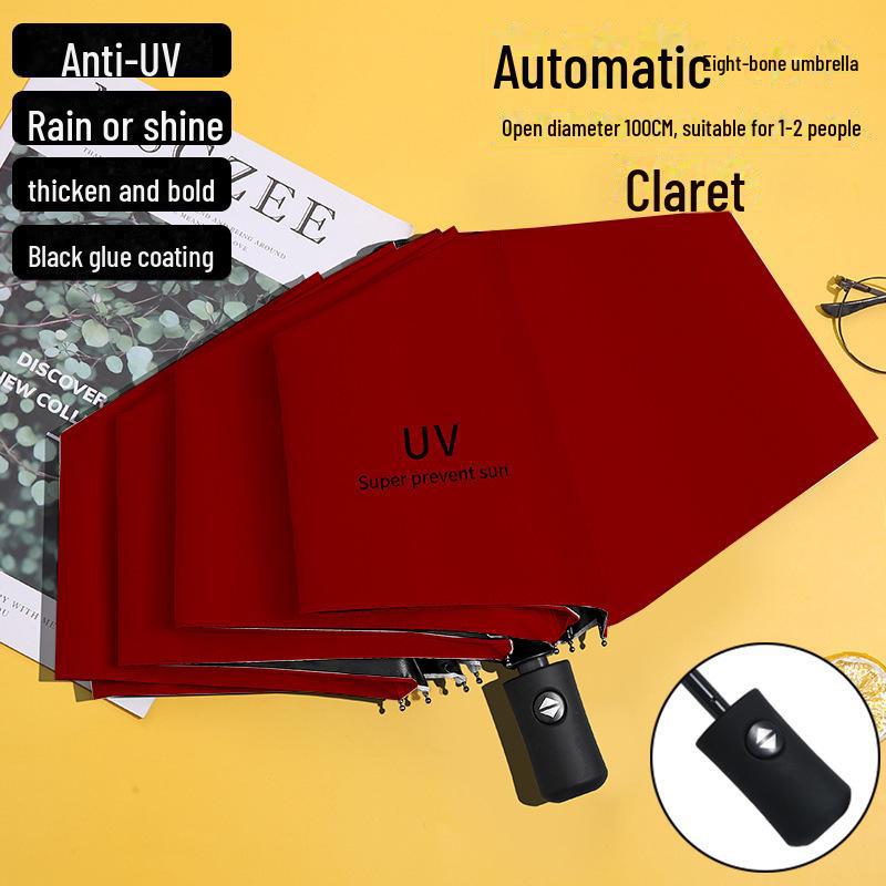 Automatischer 12-Speichen-Großschirm für Damen und Herren - Doppelte Nutzung, verstärkt für sonnige und regnerische Tage, geeignet für Studenten
