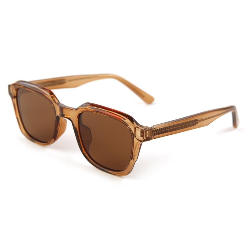 European and American personality trend box pin sunglasses women's high-end sense plain makeup versatile anti-ultraviolet polarized sunglasses