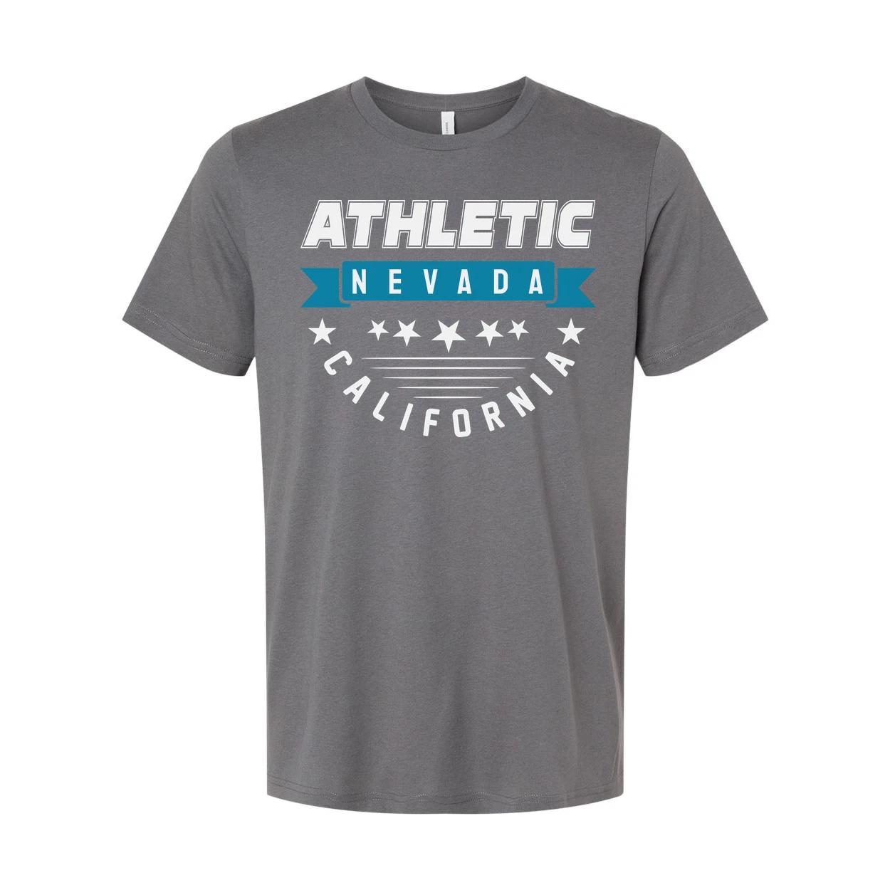 Athletic Nevada California Graphic Tee Unisex Short Sleeve T Shirt For Men Women 2XL