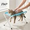 Mesh Pet Grooming Support Hammock with Stand, Folding Cat Table, Elevated Platform Washing Station for Cats Dogs Nail Trimming Holder