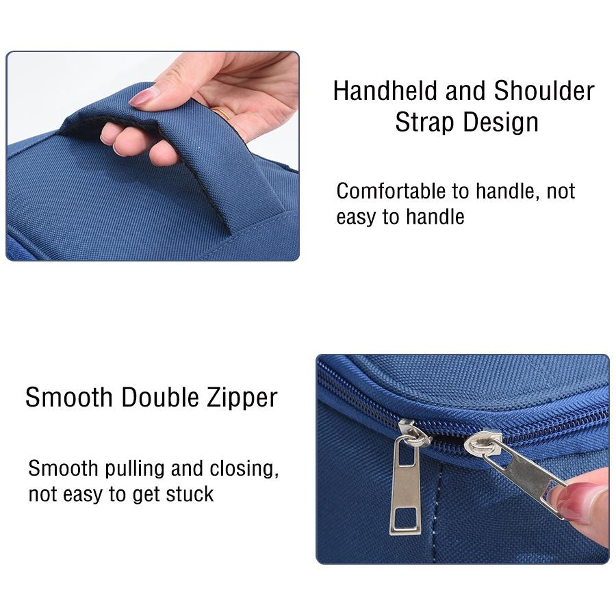 Men Lunch Bag Reusable Lunch Box With Adjustable Shoulder Strap Outdoor Oxford Cloth Large Capacity Insulation Bag