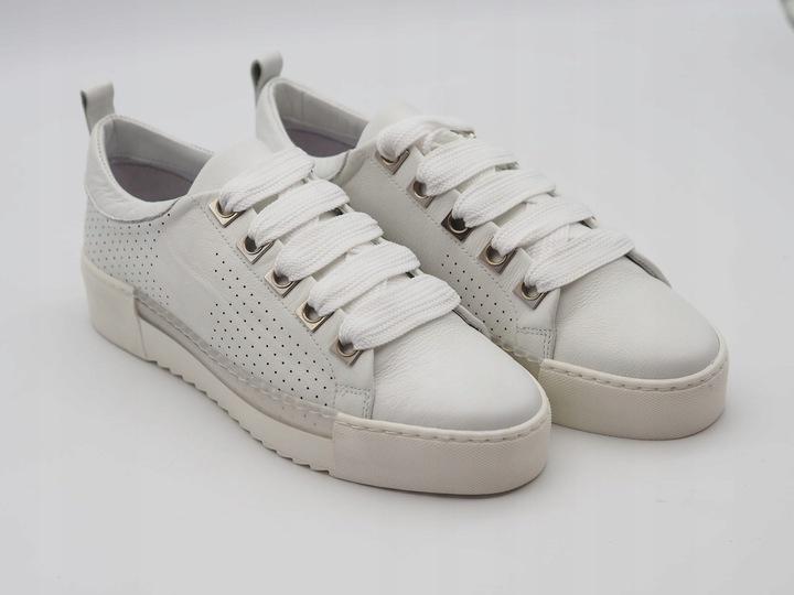 Bronx Women's White Lace-up Sneakers 38 3L4G8*