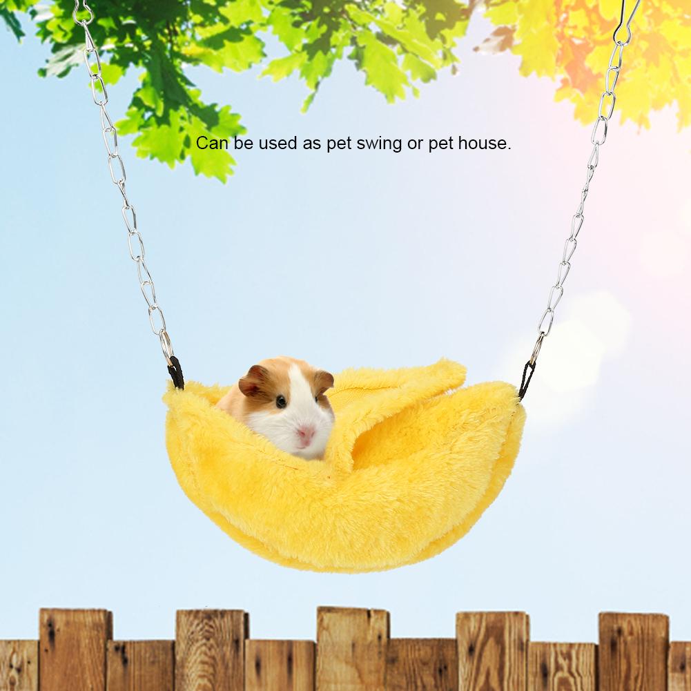 

Small Warm Plush Banana shaped Pet Nest House for Hamster Hammock Bed(Yellow) жёлтый