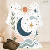 Women Plus Size Batwing Short Sleeve Top Round Neck Moon Star Night Sky Print Loose Casual Tunic Blouse