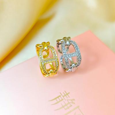 Nuevo Anillo Abierto de Moda de Lujo con Circonita Microincrustada Ajustable para Mujer