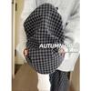 Plus Size Plaid Woolen Drawstring Pants - Thickened, Elastic Waist, Straight Wide Leg for Autumn/Winter