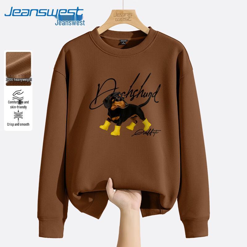 

Мужской свитшот Jeanswest с круглым вырезом и мультяшным изображением собаки-таксы 2XL