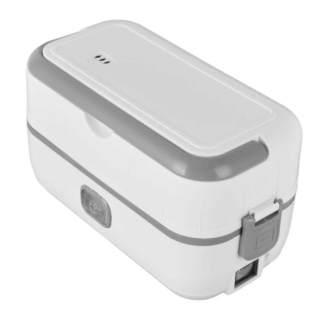 Electric Lunch Box Gray 1.2L Heat Preservation Anti Scald Food Grade Stainless Steel Cooking Lunch