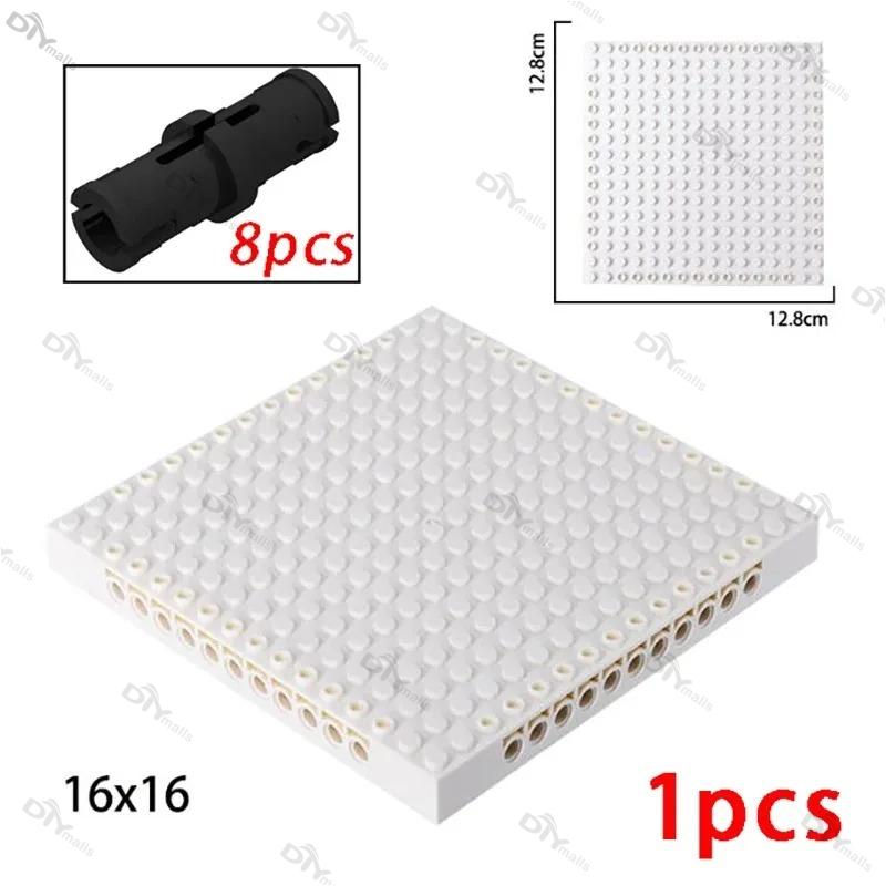 1/2/3/4Pcs 16X16 Dots Building Blocks Baseplate 65803 Black/White Splice Bricks Diy Combination Moc Hole Connect Parts 2780 Pins