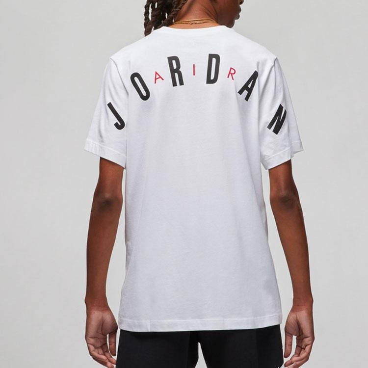 Jordan Flying Man Logo Print Casual Round Neck Short Sleeve T-Shirt Men Tops White DM1463-100