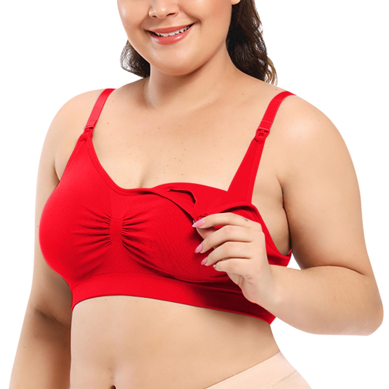 

Женский бюстгальтер больших размеров со съемной подушкой для груди для беременных и кормящих женщин XXXXL красный