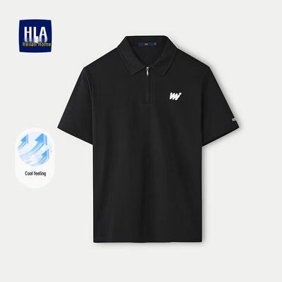 HLA Men's Cool-Touch Letter Embroidered Polo Shirt