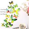 12Pcs 3D Butterfly Wall Stickers Living Room Bedroom Background Refrigerator Decoration PVC Simulated Butterflies Stickers