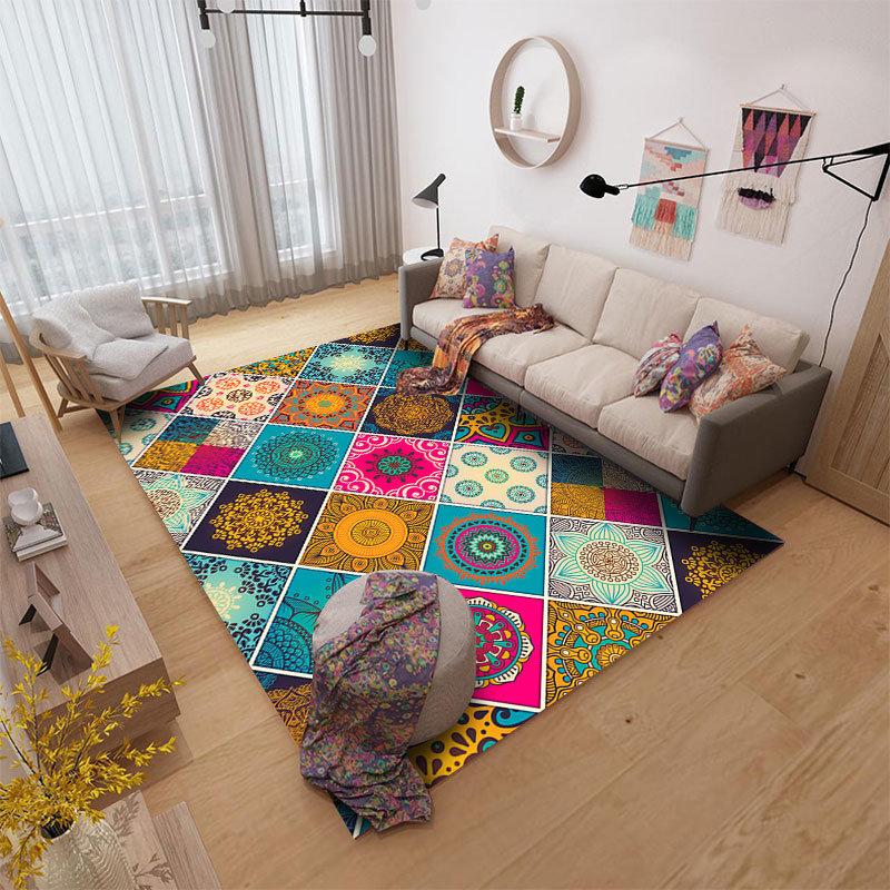 Vintage Ethnic Style Carpet Living Room Coffee Table Carpet Home Bedroom Carpet