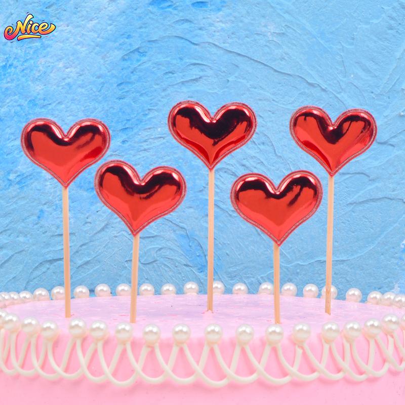 5Pcs/Lot Cake Topper Creative For Baby Shower Birthday Party Wedding Celebration Cake Decoration Star Heart Cupcake Insert