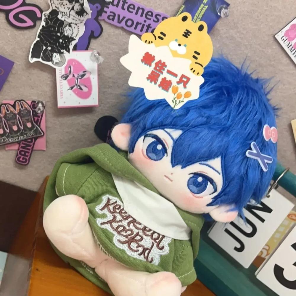 20cm KAITO Snygg Idol Virtuell Karaktär Pojke Docka Cosplay Bomull Stoppad Kropp Klä Upp Bomullsdocka Kläder Bomull Gåva Jul