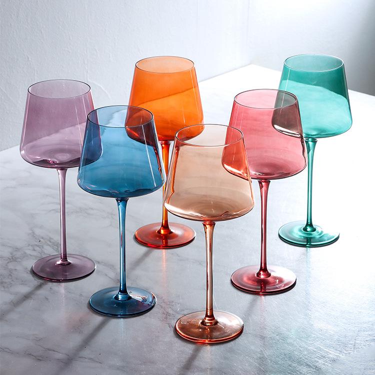 Colorful Stemmed Glass Creative Spray Wine Cup Burgundy Red Wine Goblet