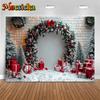 Mocsicka Merry Christmas Background Photography Shooting Props Xmas Tree Snow Gifts Decors Children Adult Family Party Backdrops