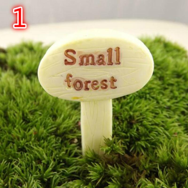 3Pcs Resin Sign Board Bonsai Figurines Micro Landscape Crafts Signboard Miniatures Fairy Garden