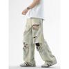 Wassup American Retro Ripped Jeans for Men and Women 2025 New Loose High Street Straight Casual Wide-Leg Pants