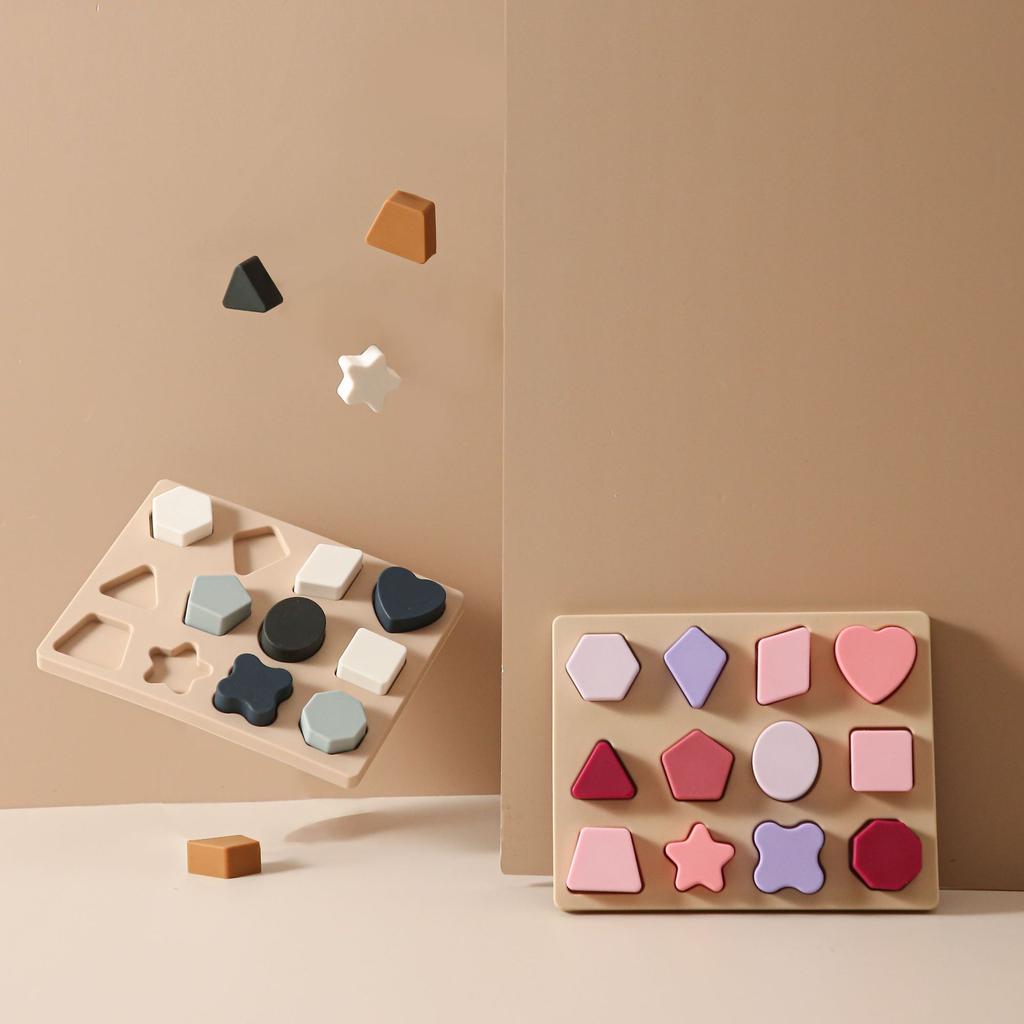 Shape Cognition Matching Toy Children's Geometric Equal Panel Hand Grip Panel Silica Gel Panel Teaching Aid