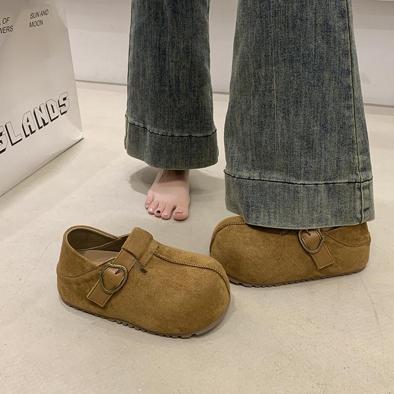 

Thick-soled inner height-increasing Birkenstocks, new autumn can be stepped on twice, casual toast single shoe size 39 хакі