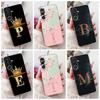 For Samsung M56 Case SM-M566B Clear Fashion A-Z Letters Luxury Flowers Crown Soft TPU Bumper For Samsung Galaxy M56 Back Cover
