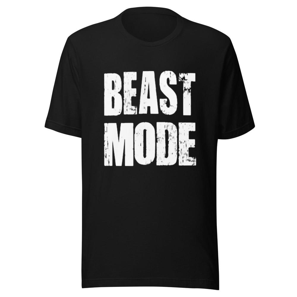 

Фитнес футболка Beast Mode с коротким рукавом 100% хлопок Унисекс Круглый вырез Верх Унисекс Футболка S