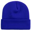 Custom Logo Design Light Weight Double Layer Ribbon Soft Acrylic Spandex Knitted Warm Solid Multi Color Cuffed Winter Beanie