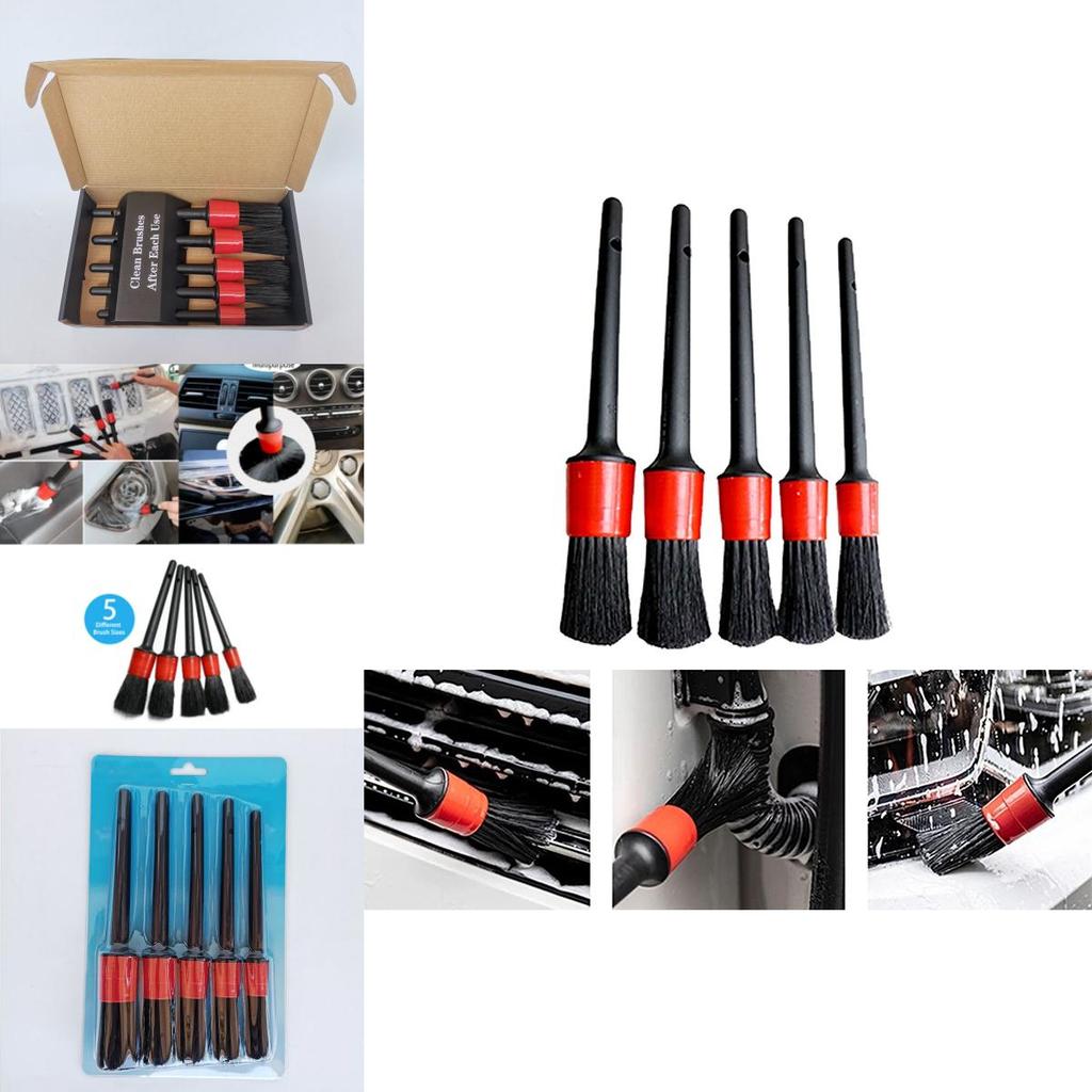 Ultimate Cleaning Solution 5pcs Car Detailing Brush Set For Wheels Engine Air Vents More