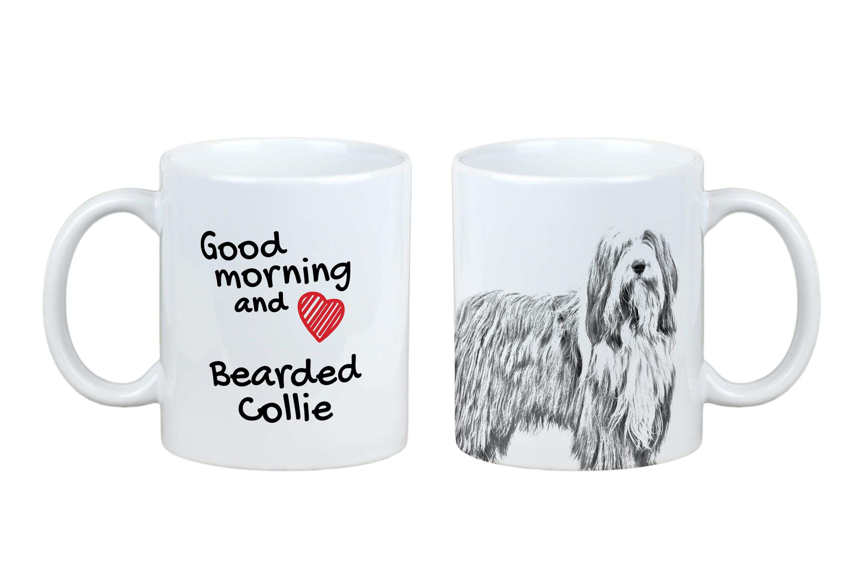

Bearded Collie, Highland Collie, Mountain Collie - cup with a dog, personalized cup with a print, a classic gift for everyone from the Art-Dog brand білий