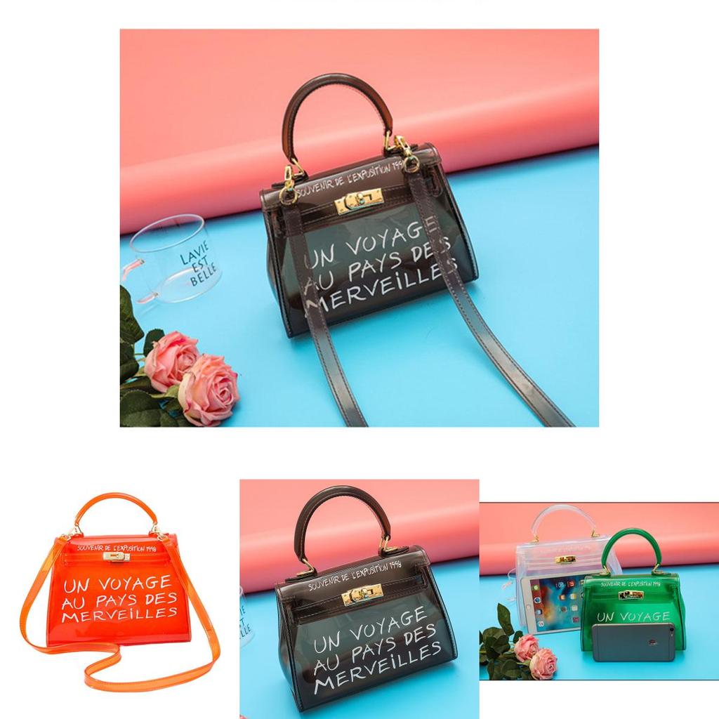 Candy-colored Transparent Shoulder Bag For Women Pvc Material Jelly Bag Medium Size Ideal For Daily Wear