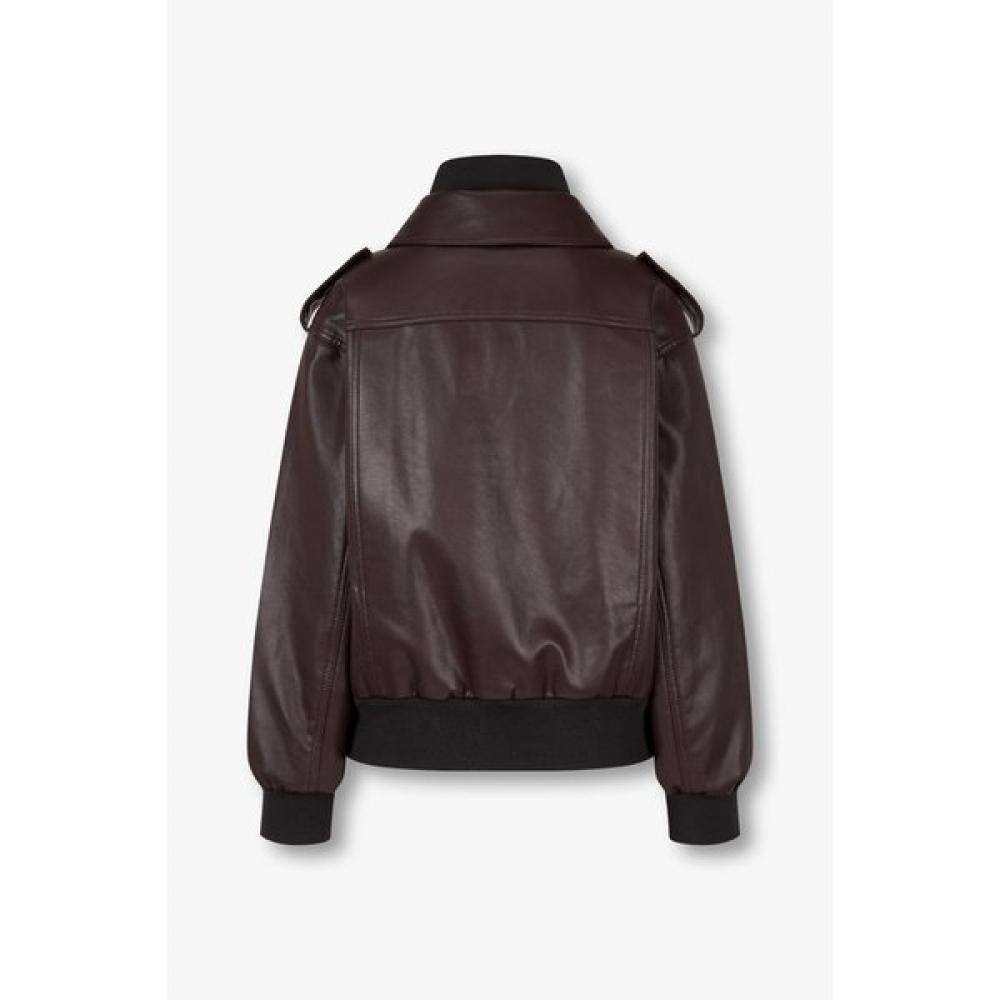 Studio Tomboy Synthetic Leather Bomber Jacket 9105161a01ar 