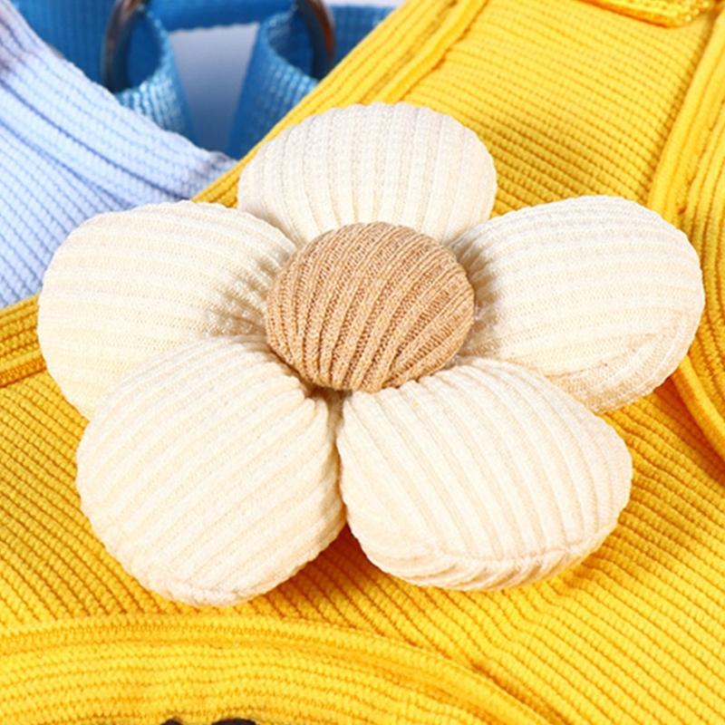 Dog Leash Slip Lead Vest with Lovely Flower Vest Rope 4ft Long Pet Strong Training Walking Swimming Hiking Lead