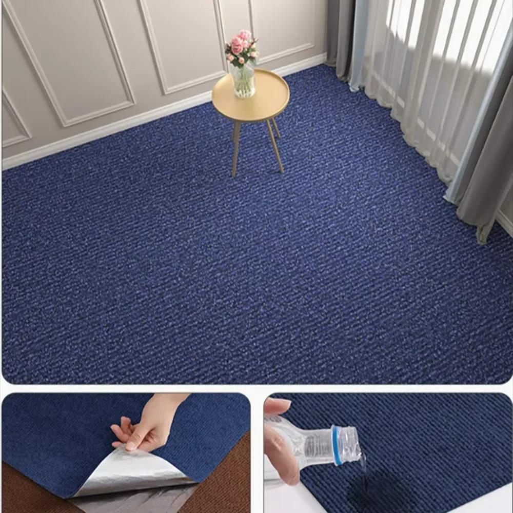 Room Decoration Staircase Carpet Living Room Water Uptake Rugs for Bedroom Kitchen Home Decor Bathroom Self-adhesive Solid Color