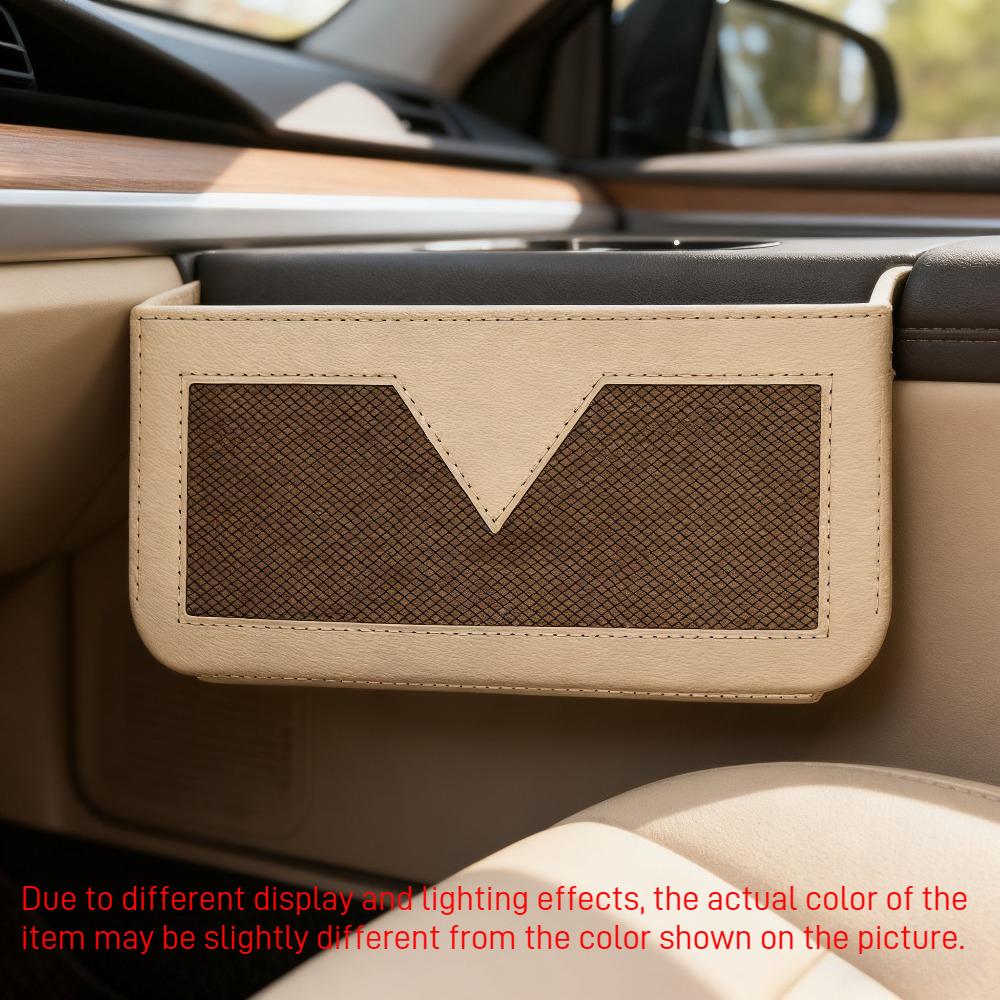 Car Seat Side Pocket Storage Bag, PU Leather Multifunctional Small Car Console Side Storage Bag, Mobile Phone Sunglasses