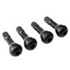 4 stk svart Snap-In Tubeless TR413 messinghette dekkventilstamme bildekk