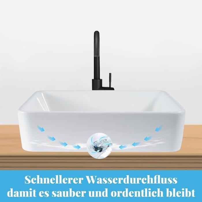 Lavabo Nettlife vasque à poser salle de bain céramique - vasque à poser carrée salle de bain vasque blanche 40x30x13cm