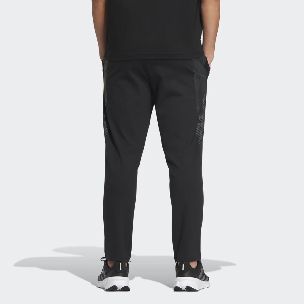 Adidas X Qi Baishi Collaboration SS24 Pattern Printed Zipper Front Slim Fit Knitted Sports Pants Men Pants Black JF0787