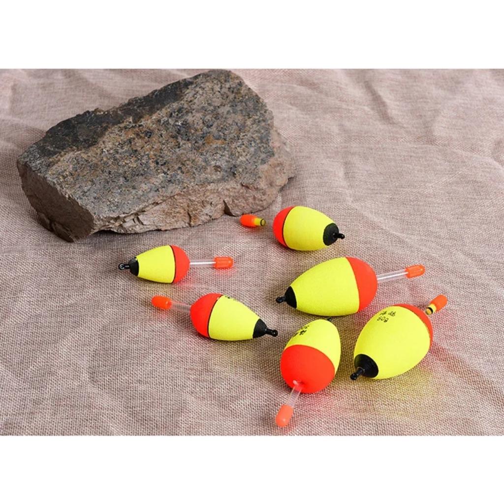 6Pcs/lot EVA Fishing Floats for Sea Fishing Bobber Large Belly Floating for Effective Bobbing Striking Rock Fishing Light Stick 260319
