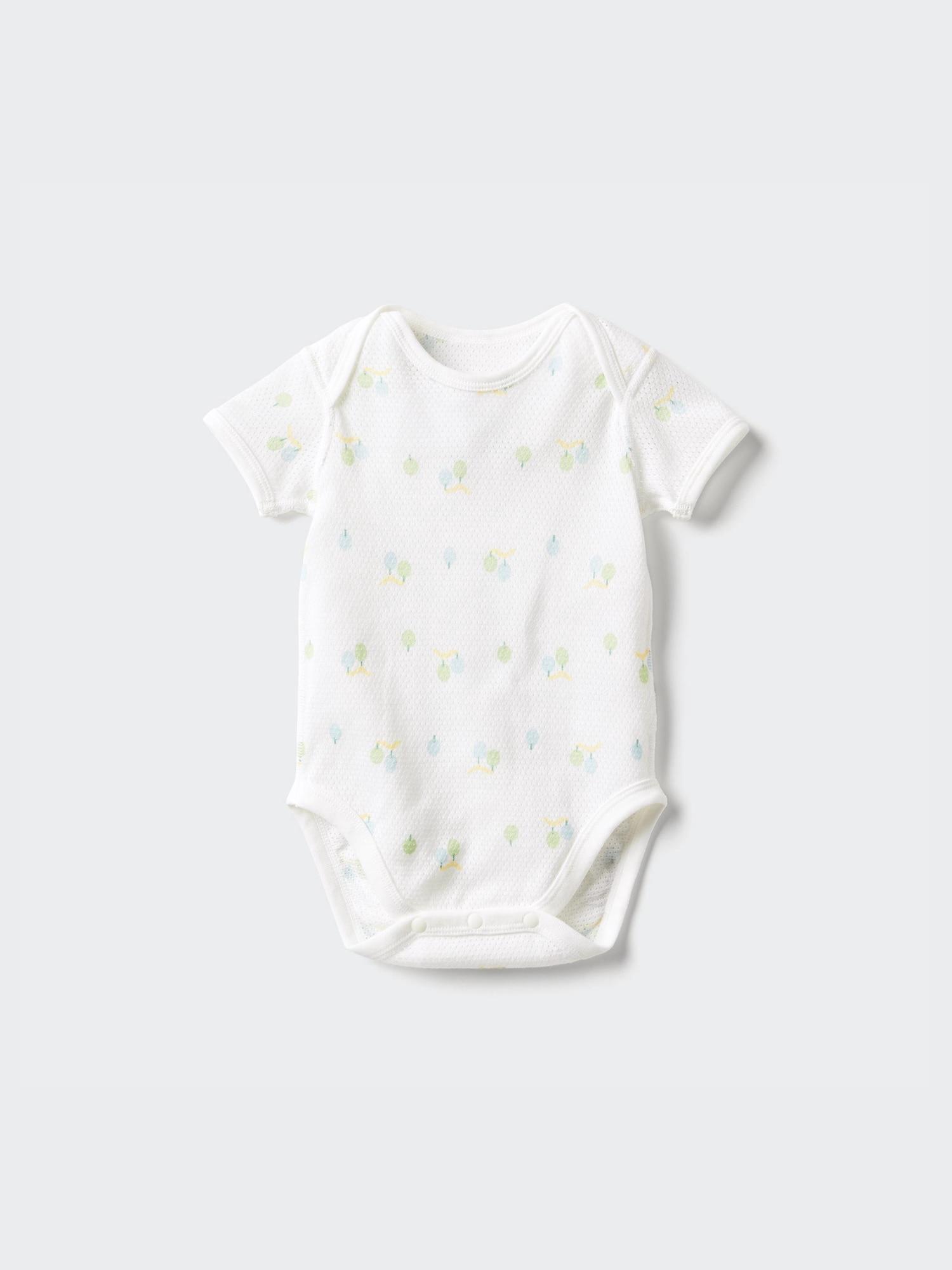 

Uniqlo Bn Joy Of Print Хлопковый сетчатый внутренний комбинезон с коротким рукавом 01 OFF WHITE/BABY 70
