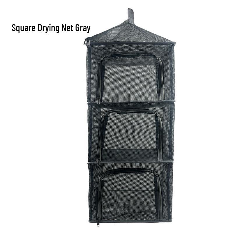 Four-Layer Outdoor Folding Drying Rack for Cutlery, Fruits, and Vegetables with Mosquito-Proof Netting