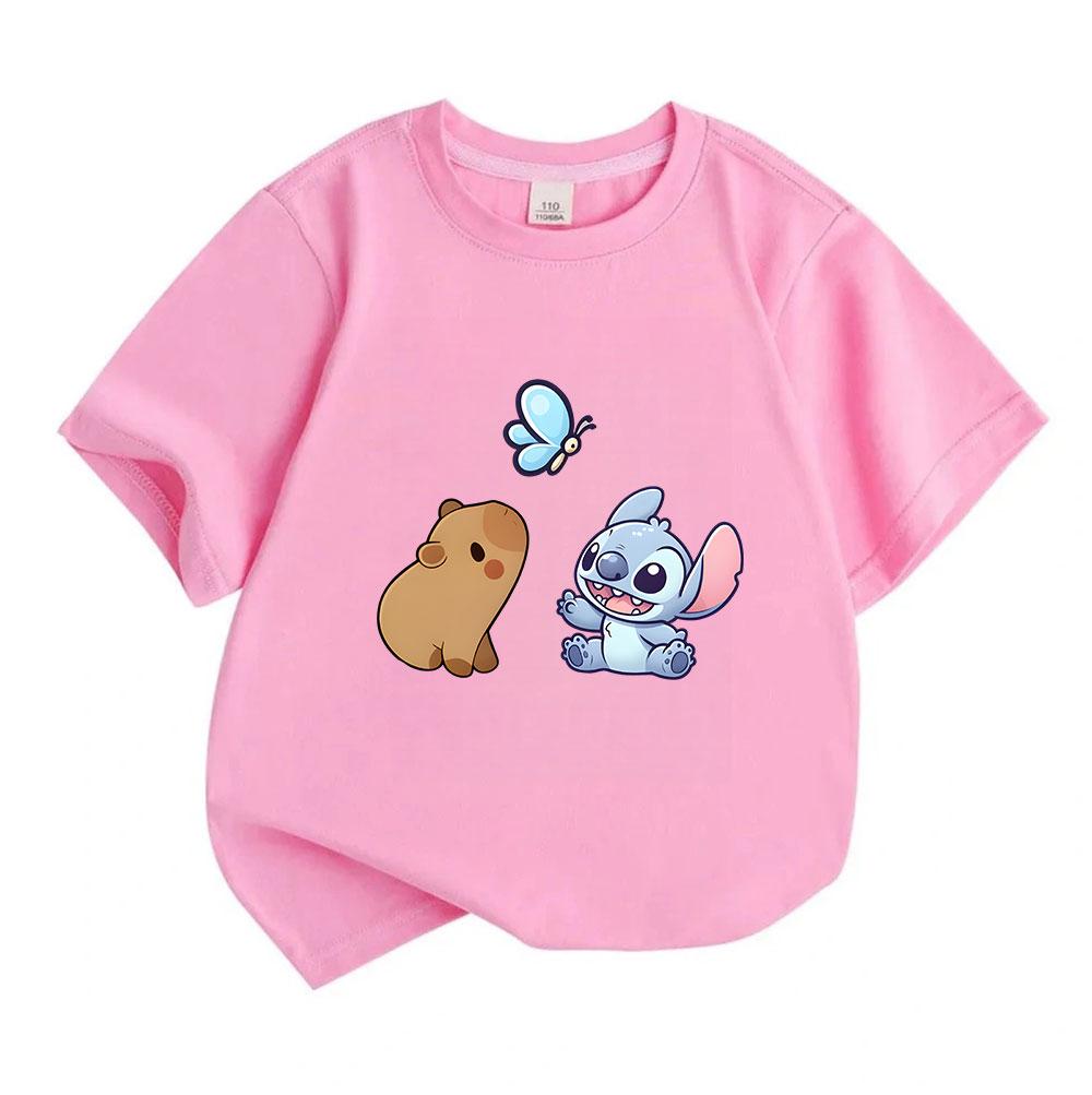 Kids Boys Girls 100% Cotton Crew Neck Short Sleeve T-Shirt C