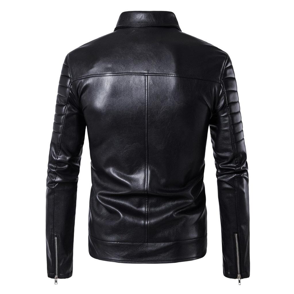 (Simple Flavor) Riders Jacket Motorcycle Jacket Men's Faux Leather Short